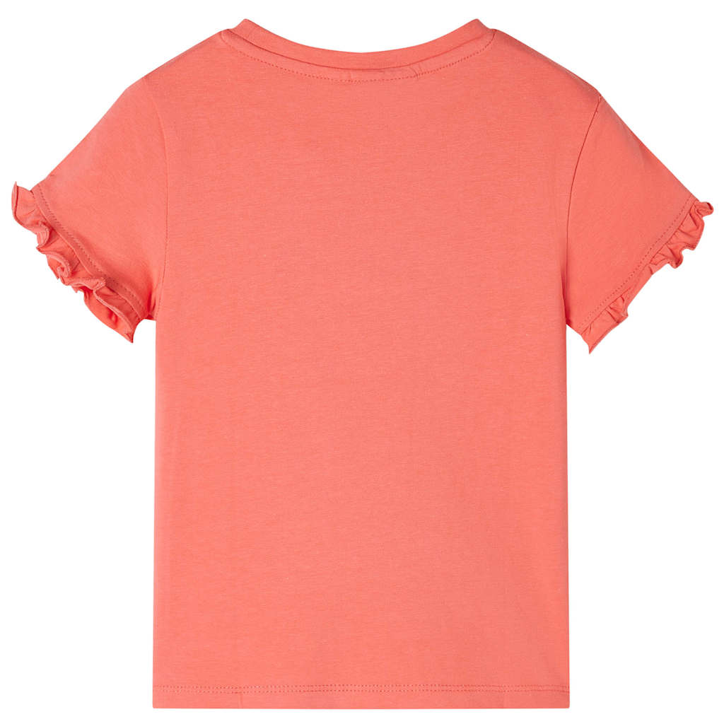 vidaXL Kindershirt met korte mouwen 140 koraalkleurig afbeelding