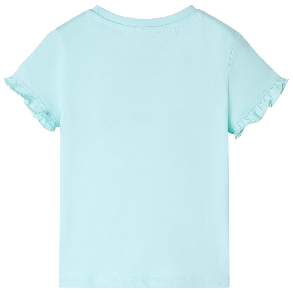 vidaXL Kindershirt met korte mouwen 92 lichtzeeblauw afbeelding