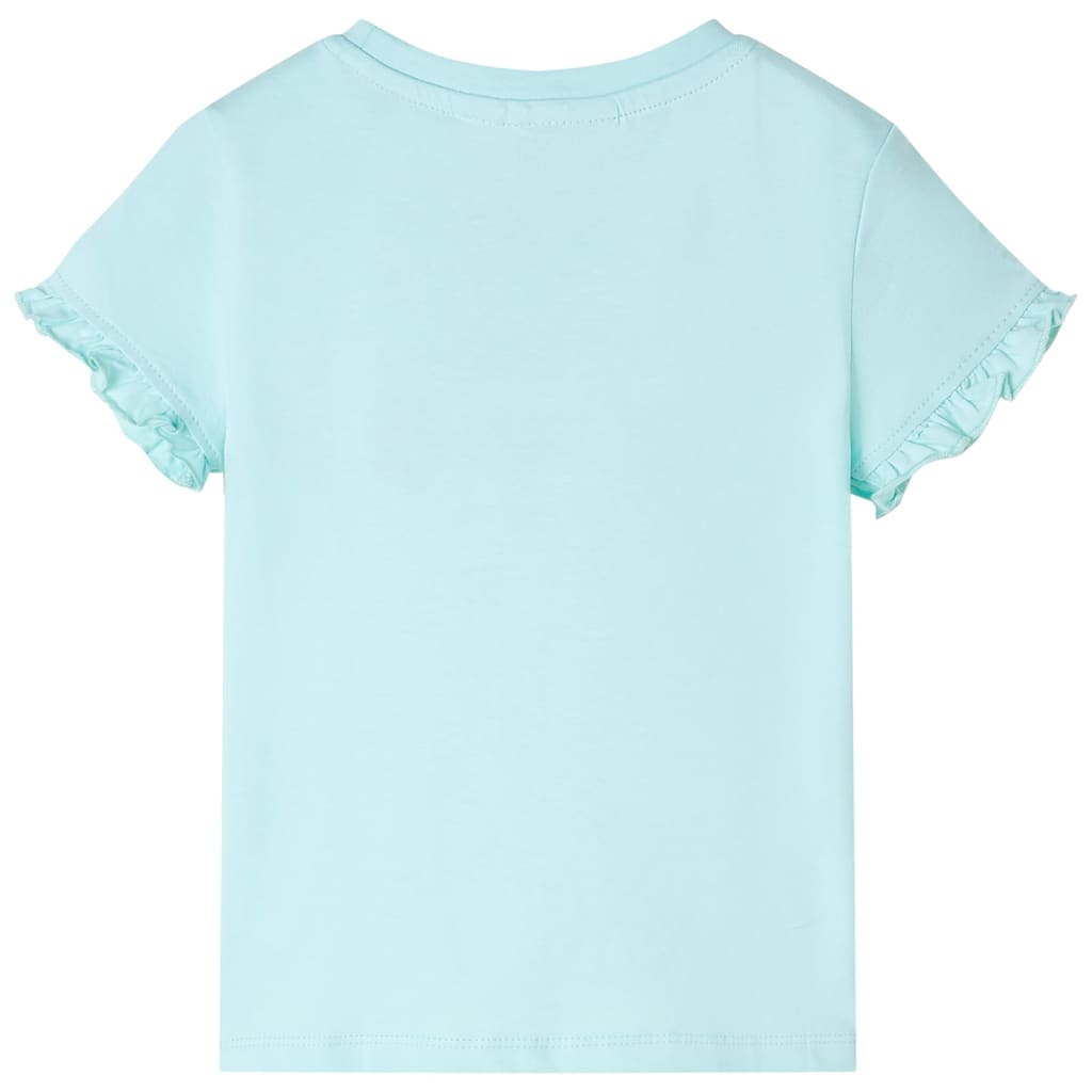 vidaXL Kindershirt met korte mouwen 104 lichtzeeblauw afbeelding