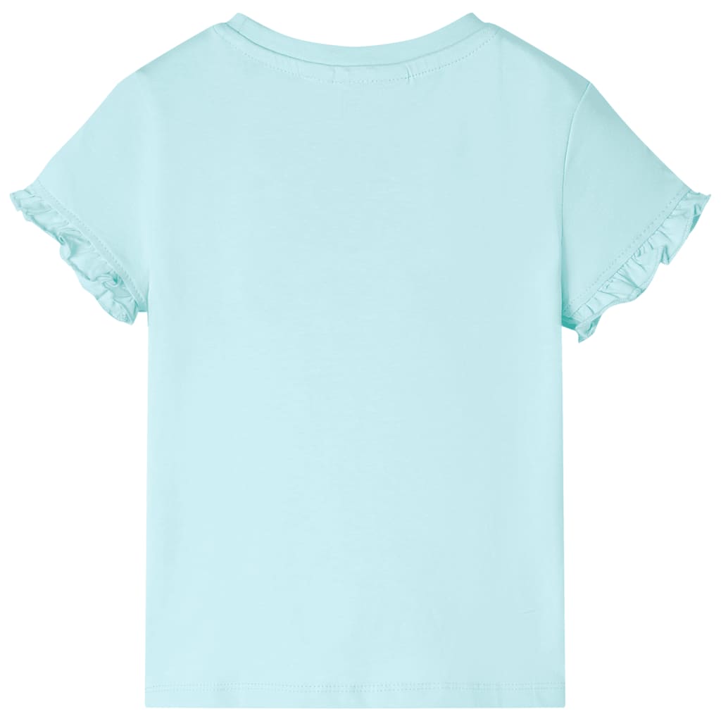 vidaXL Kindershirt met korte mouwen 140 lichtzeeblauw afbeelding
