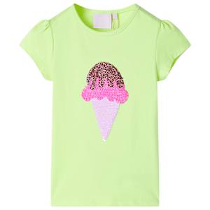 Otroška majica s kratkimi rokavi neon rumena 116