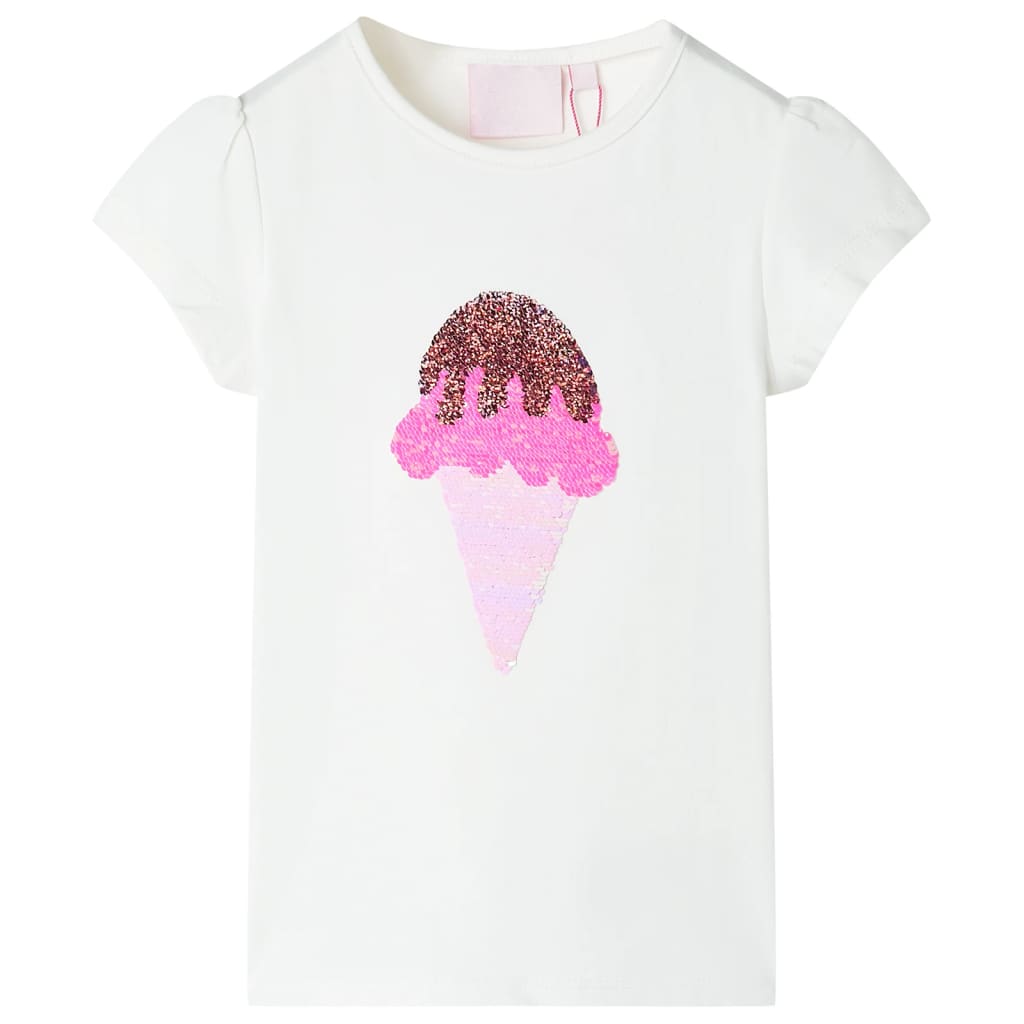 vidaXL Kinder-T-Shirt Ecru 128