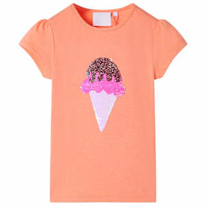 Otroška majica neon oranžna 128