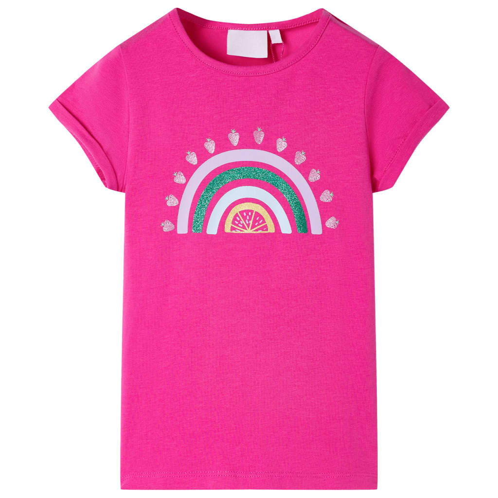 vidaXL Kinder-T-Shirt Dunkelrosa 104