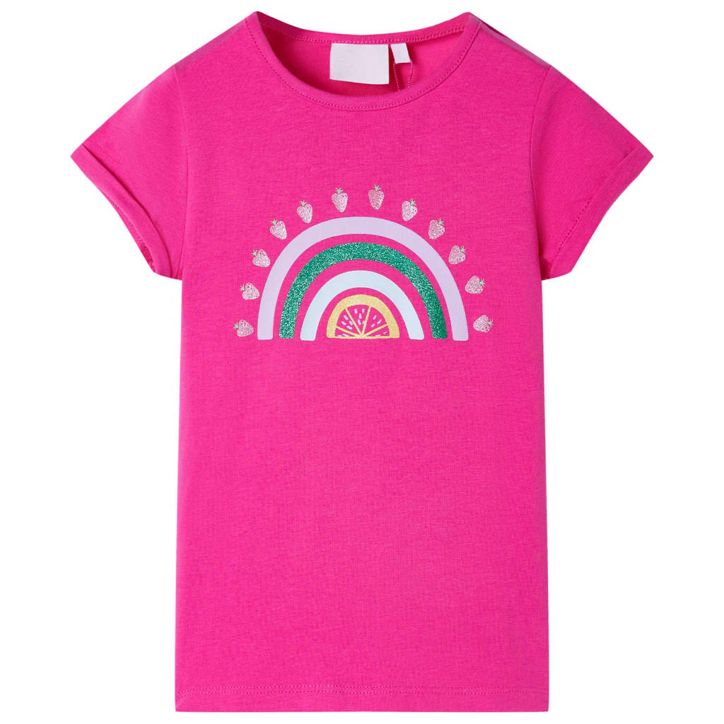 vidaXL Kinder-T-Shirt Dunkelrosa 116