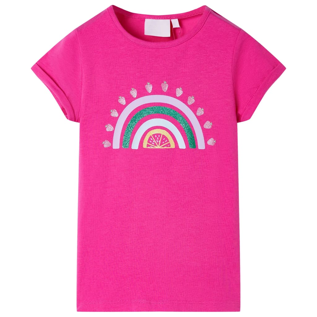 vidaXL Kinder-T-Shirt Dunkelrosa 128