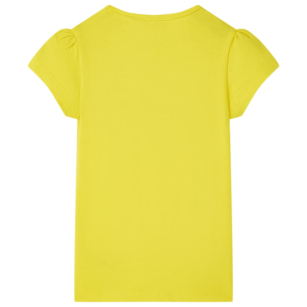 vidaXL Tricou pentru copii, galben aprins, 116