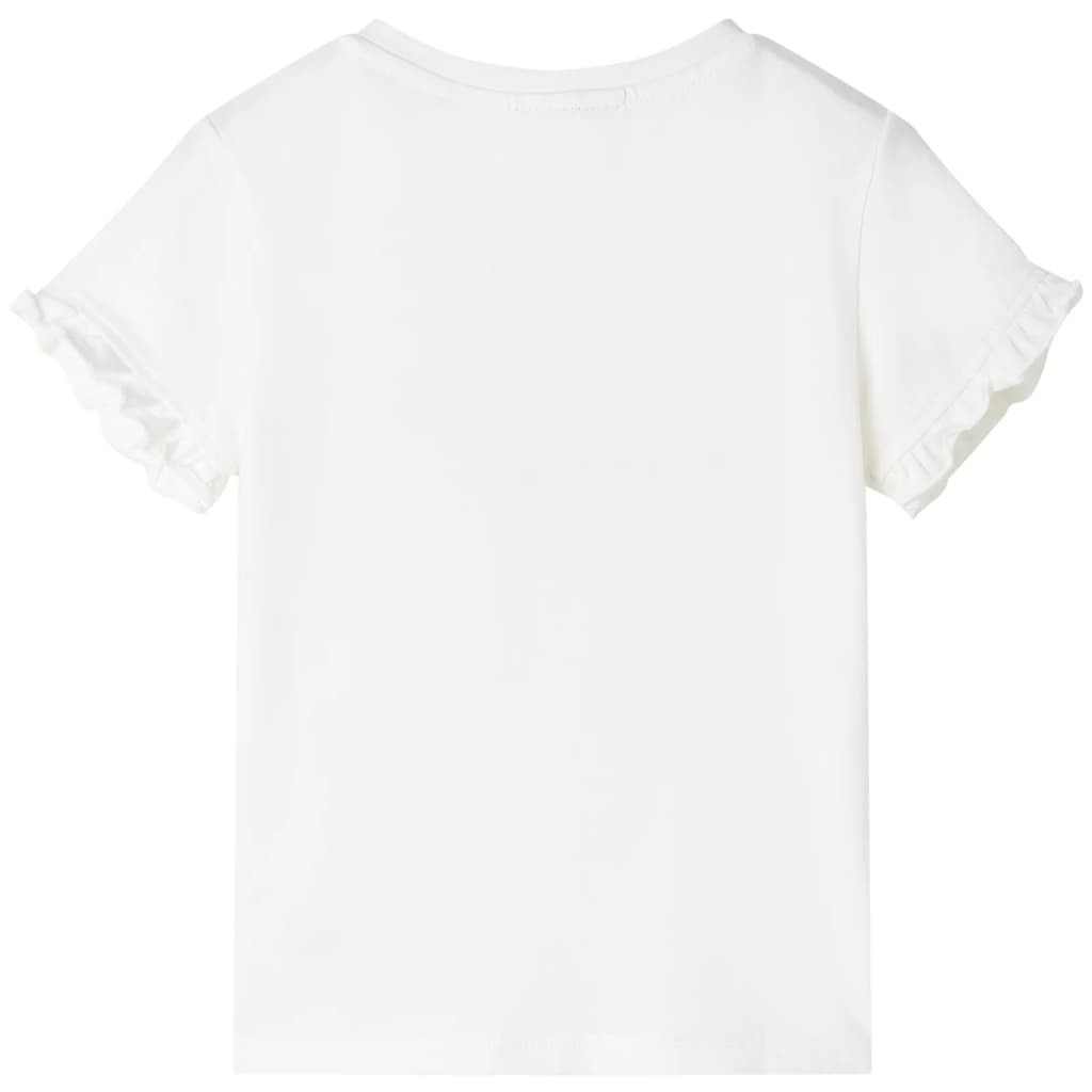 vidaXL Tricou pentru copii, ecru, 116