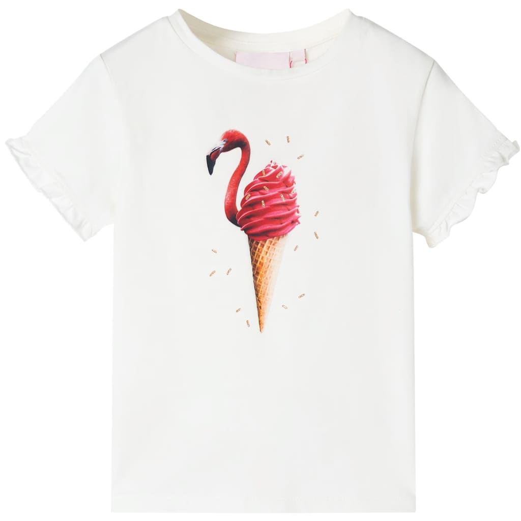 vidaXL Kinder-T-Shirt Ecru 128