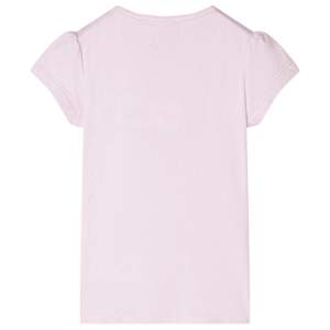 T-shirt pour enfants &agrave; mancherons rose p&acirc;le 92