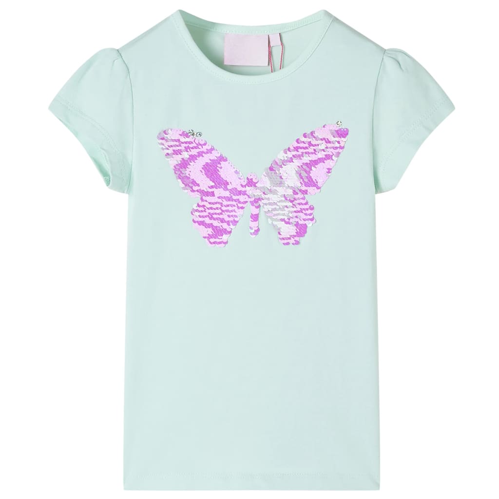 Kinder-T-Shirt mit Flügelärmeln Helles Minzgrün 92