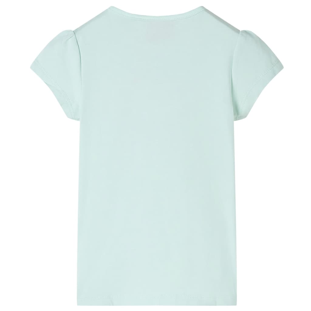 vidaXL Kindershirt met kapmouwen 116 lichtmintkleur afbeelding