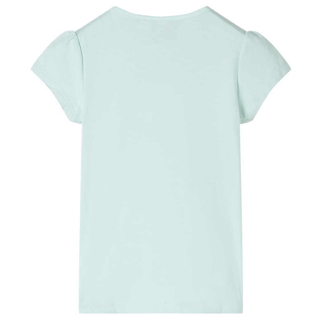 vidaXL Kindershirt met kapmouwen 128 lichtmintkleur afbeelding