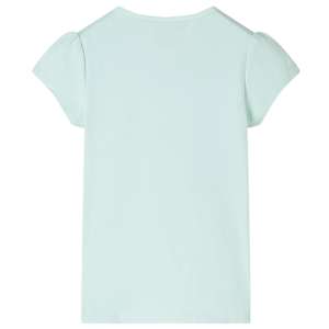Kinder-T-Shirt mit Fl&uuml;gel&auml;rmeln Helles Minzgr&uuml;n 140
