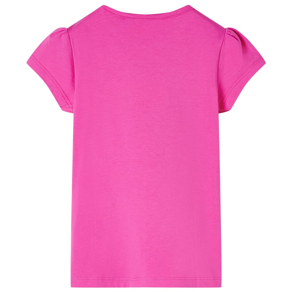 vidaXL Kindershirt met kapmouwen 92 donkerroze afbeelding