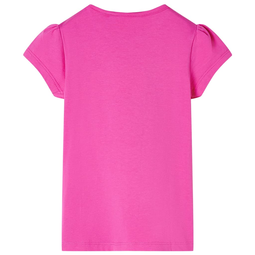 vidaXL Kindershirt met kapmouwen 116 donkerroze afbeelding
