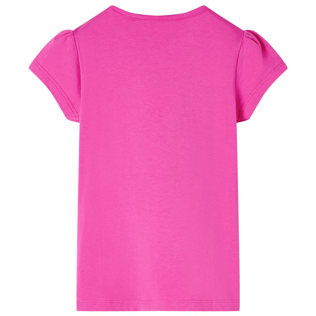 vidaXL Kindershirt met kapmouwen 140 donkerroze afbeelding