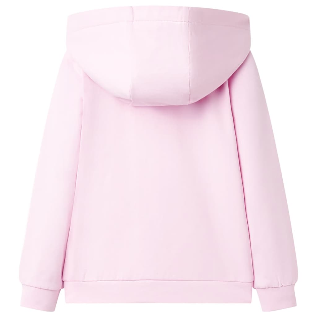 Sudadera infantil con capucha rosa claro 140