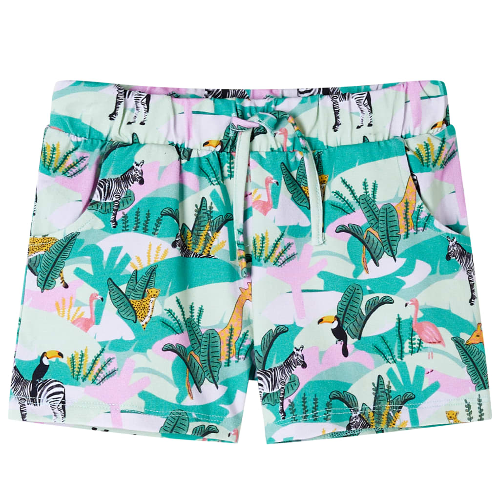 vidaXL Kindershorts mit Kordelzug Helles Minzgrün 104