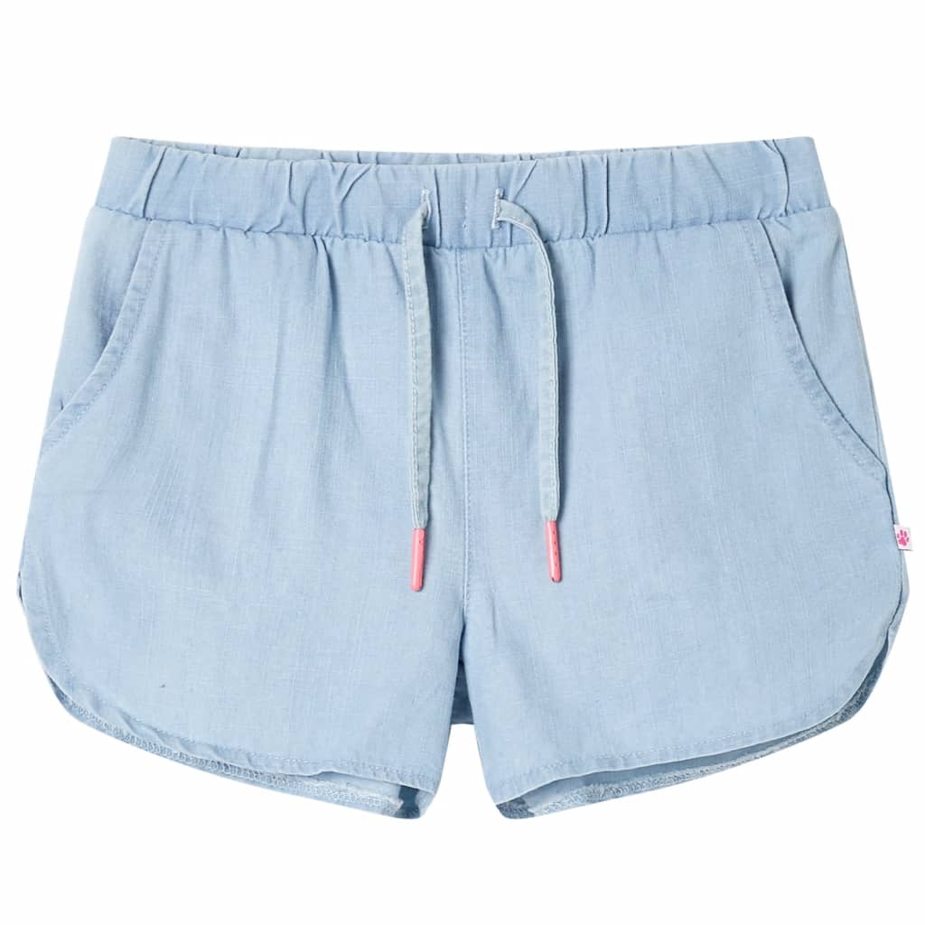 vidaXL Kids'Shorts Denim Blue 140 Light Blue 128