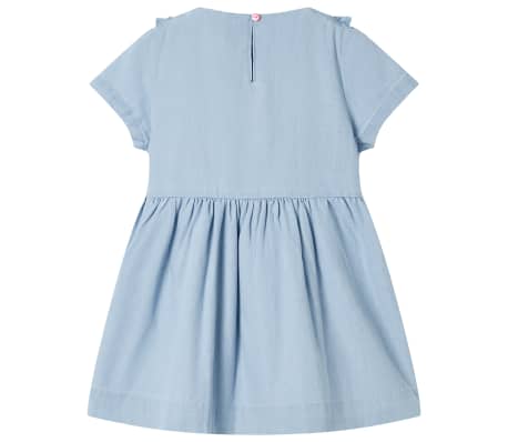 Rochie pentru copii cu volane, albastru pal, 104