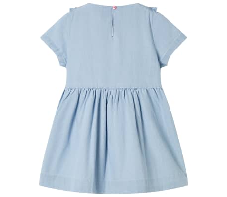 Rochie pentru copii cu volane, albastru pal, 128