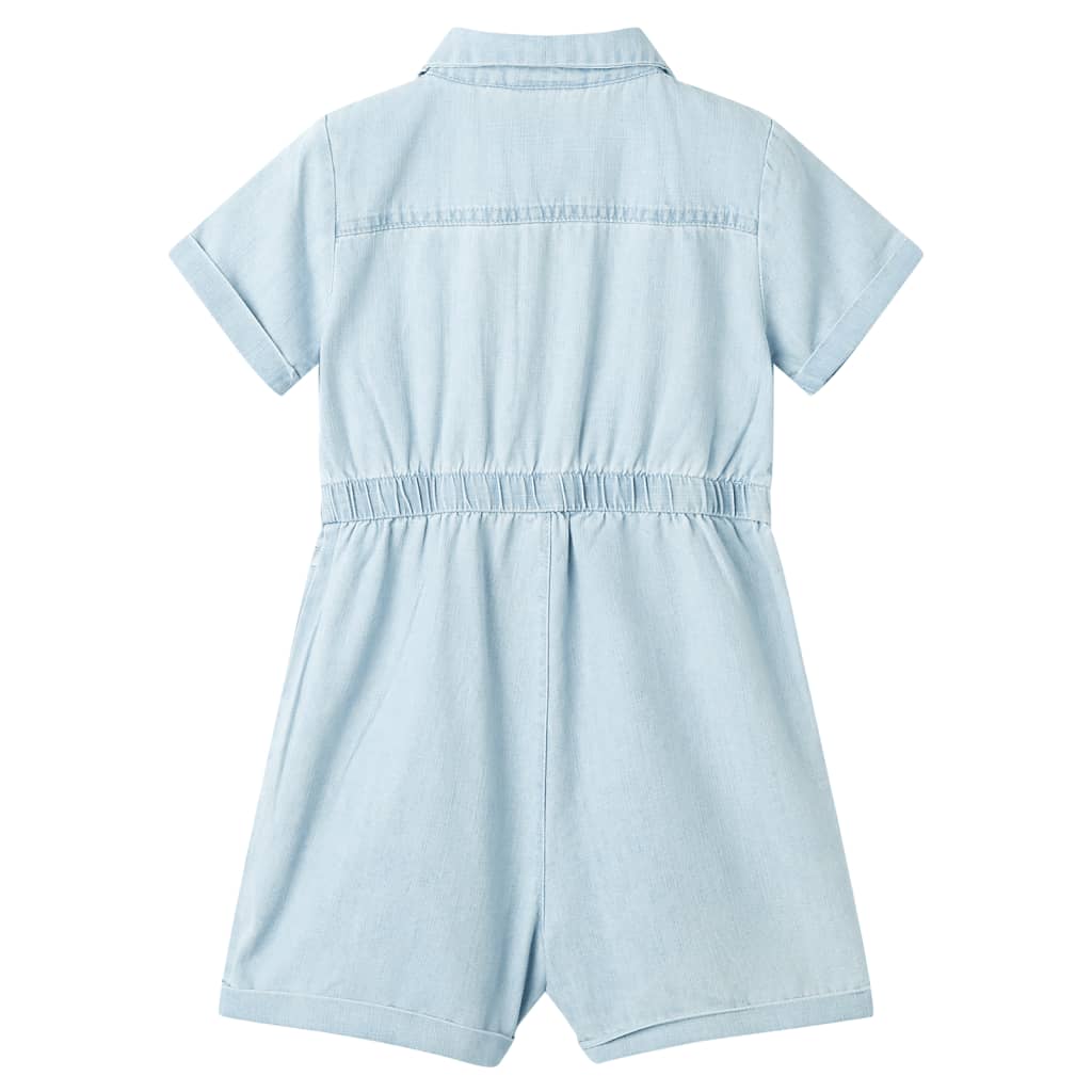 vidaXL Kinderonesie met korte mouwen 92 zachtblauw afbeelding
