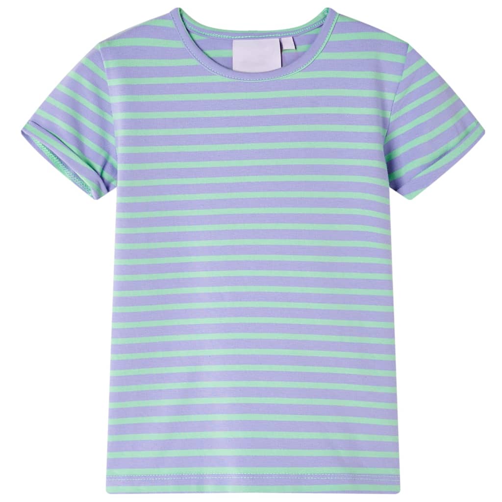 Tricou pentru copii, design cu dungi, verde mentă aprins, 92