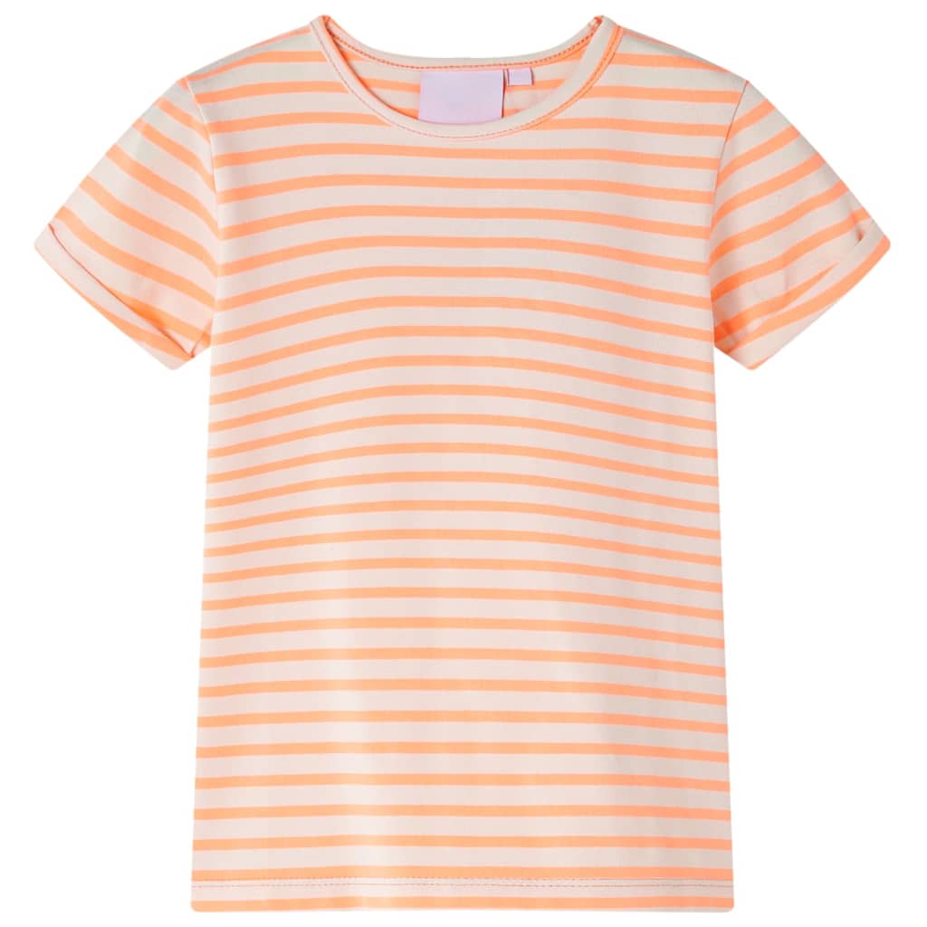 Tricou pentru copii, design cu dungi, portocaliu neon, 116