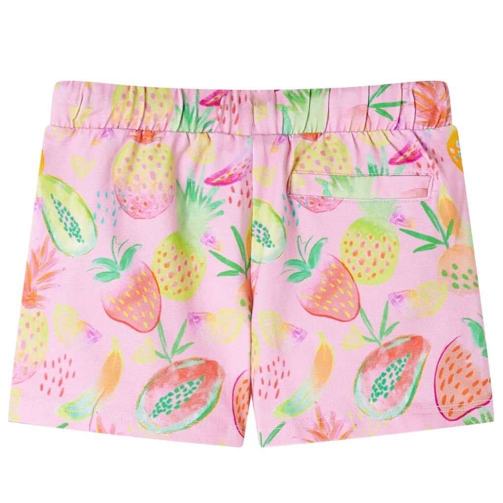 vidaXL Kindershort met trekkoord 116 zachtroze afbeelding