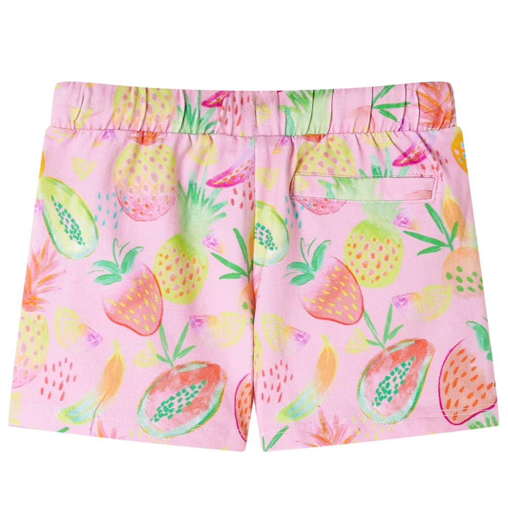vidaXL Kindershort met trekkoord 128 zachtroze afbeelding