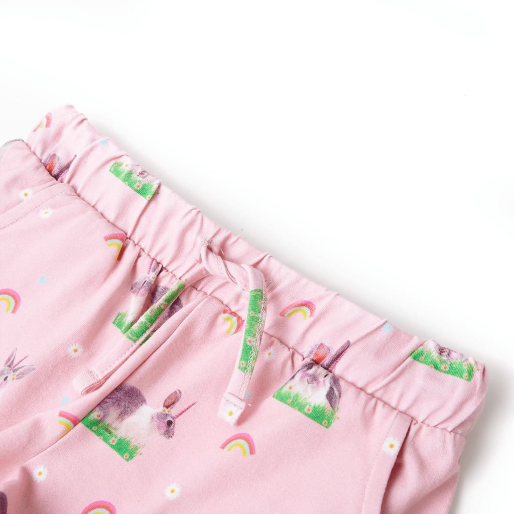 Kids' Shorts with Drawstring Toddler Children Pants Rabbit Print Light Pink vida - Produktbild 1