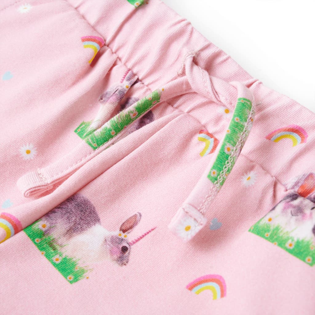 Kids' Shorts with Drawstring Toddler Children Pants Rabbit Print Light Pink vida - Produktbild 3