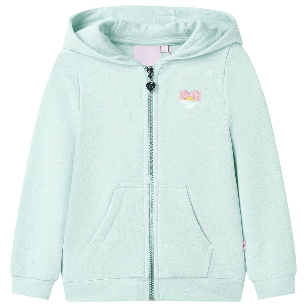 vidaXL Kinder-Kapuzenpullover mit Reißverschluss Helles Minzgrün 128
