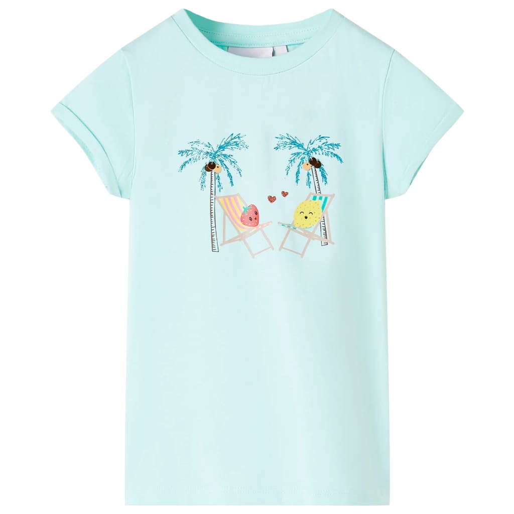 vidaXL Kids'T-shirt Peach 140 Aquamarine 140