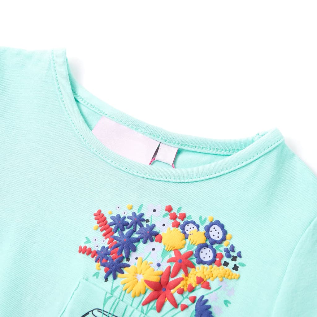 Thumbnail - vidaXL Kinder-T-Shirt Helles Minzgrün 92