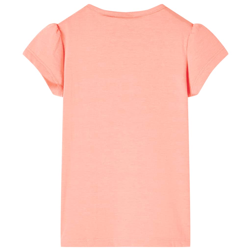 vidaXL Kindershirt 104 neonkoraalkleurig afbeelding