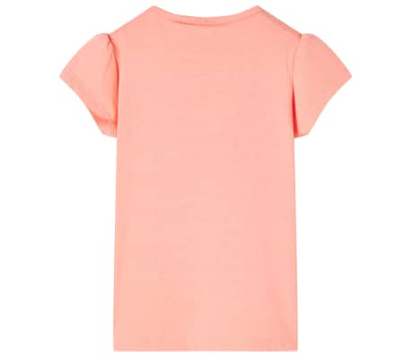 T-shirt til b&oslash;rn str. 116 koralfarvet