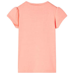 T-shirt til b&oslash;rn str. 116 koralfarvet