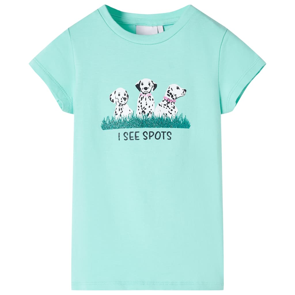 vidaXL Dětské tričko světle mátové 116