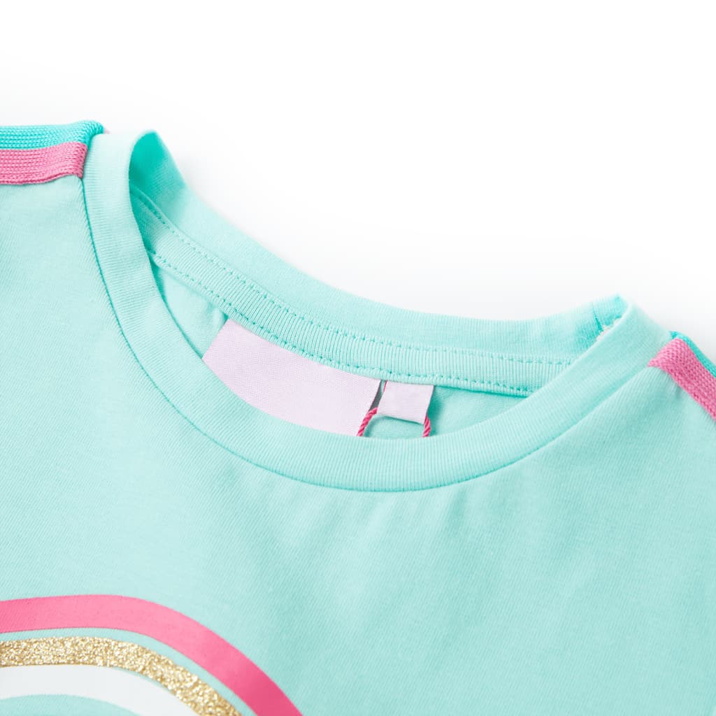 Thumbnail - vidaXL Kinder-T-Shirt Helles Minzgrün 92