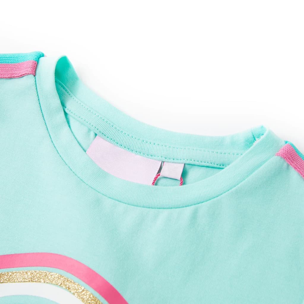 Thumbnail - vidaXL Kinder-T-Shirt Helles Minzgrün 140