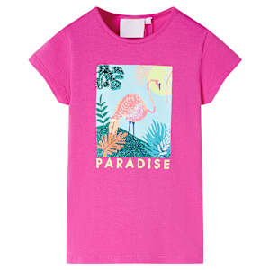 Otroška majica s kratkimi rokavi temno roza 104