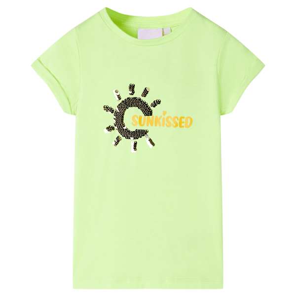 vidaXL Laste T-s&auml;rk, neoonkollane, 116