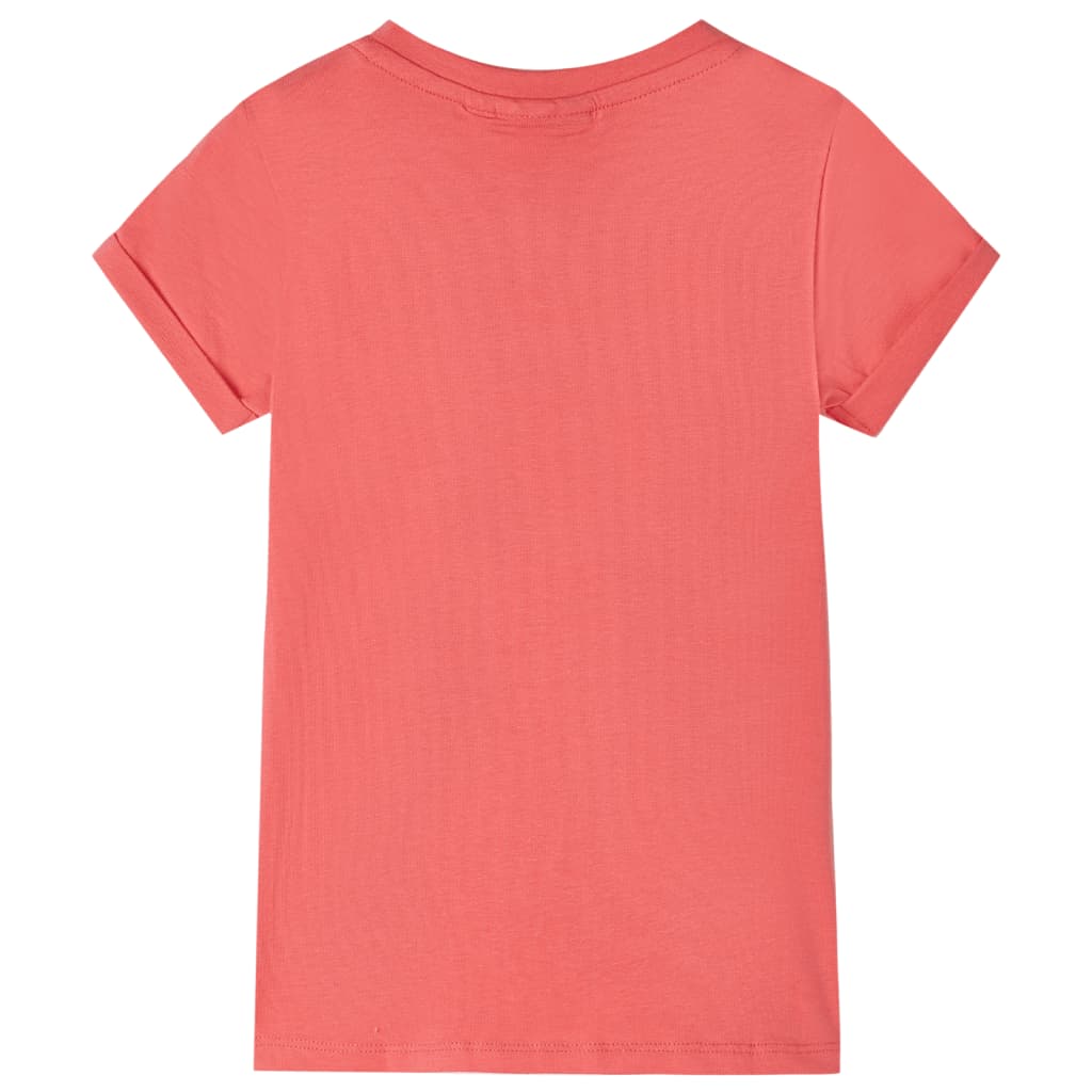 vidaXL Kindershirt 128 koraalkleurig afbeelding