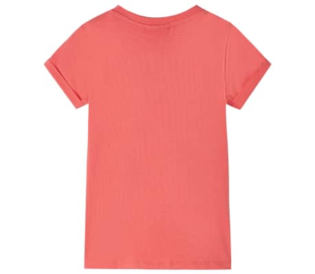 T-shirt f&ouml;r barn korallr&ouml;d 140