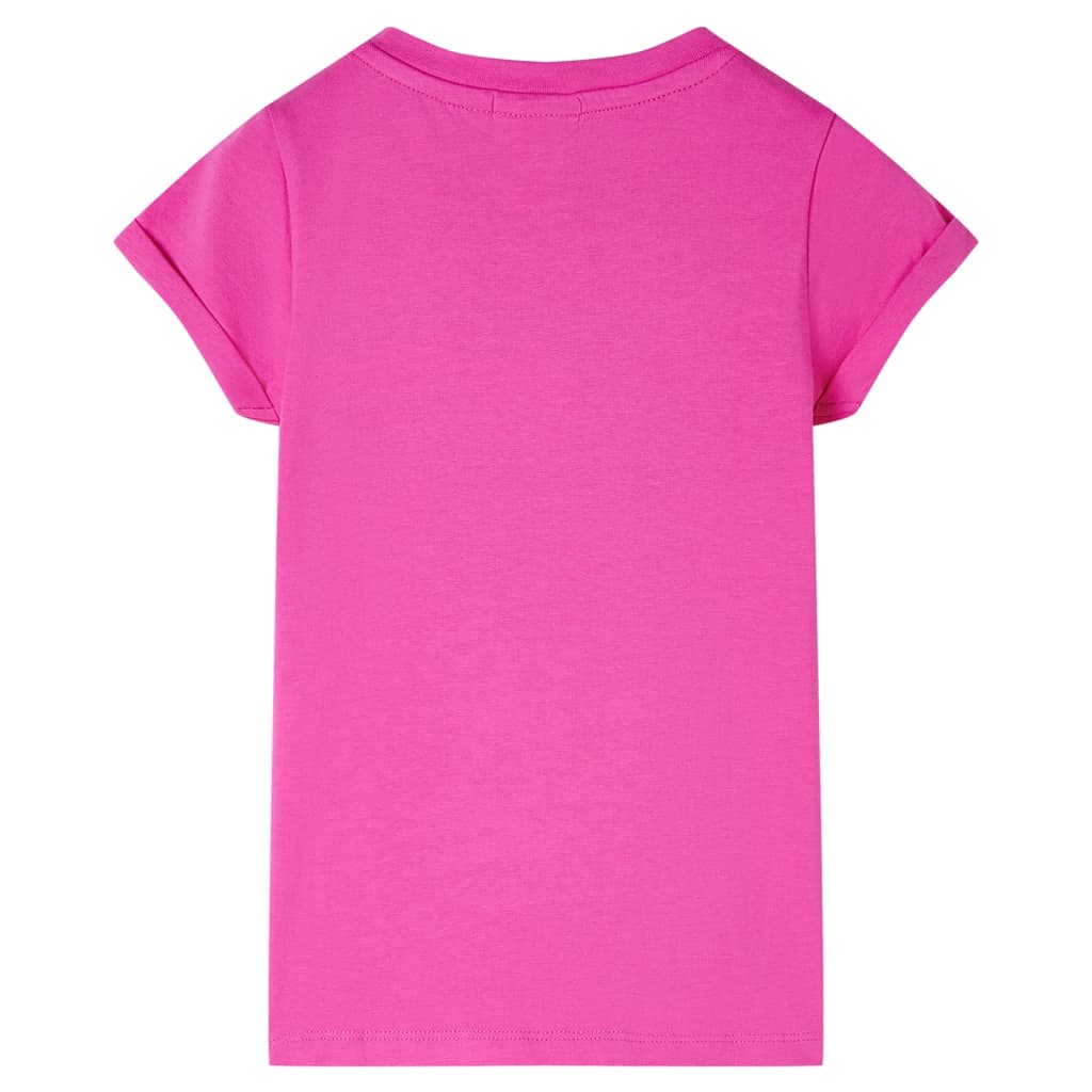 vidaXL Kindershirt 128 donkerroze afbeelding