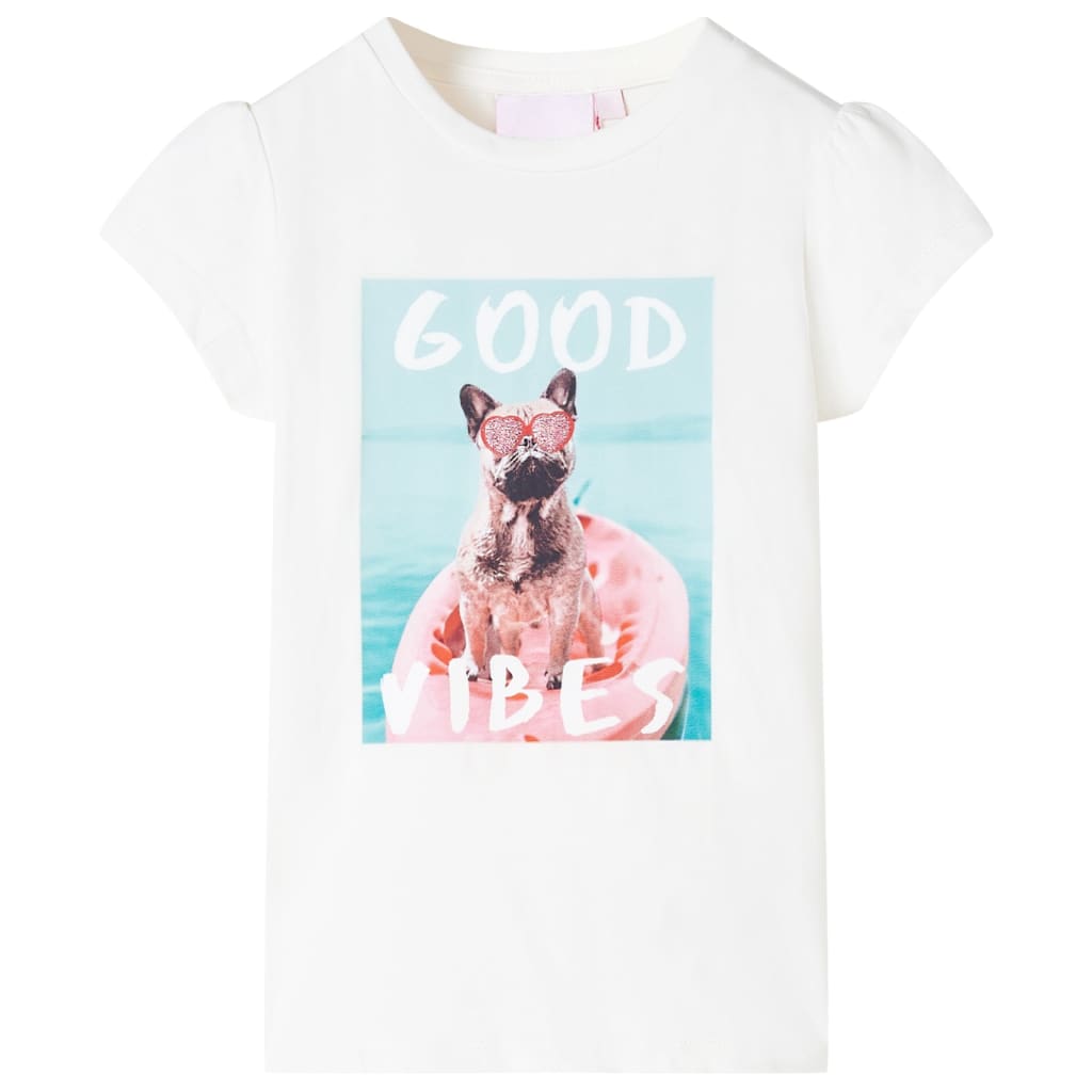 vidaXL Kinder-T-Shirt Ecru 104