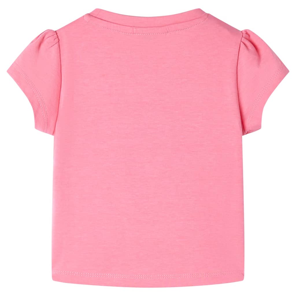 vidaXL Kindershirt 128 fluorescerend felroze afbeelding