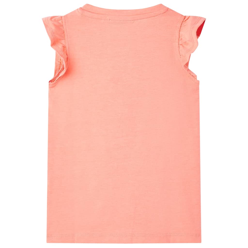 vidaXL Kindershirt 116 neonkoraal afbeelding